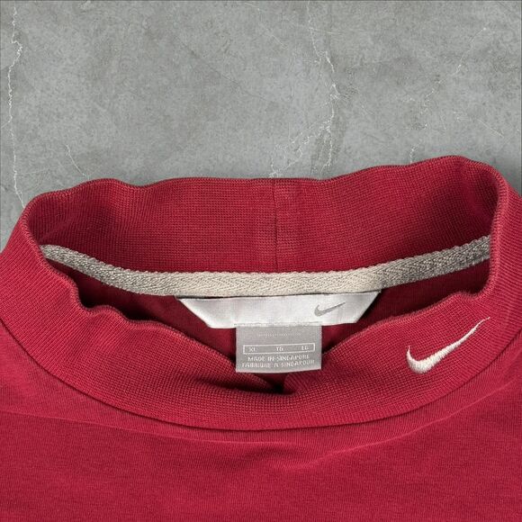 Vintage Nike Embroidered Swoosh Turtleneck Long Sleeve Shirt Y2K Silver Tag - XL - Picture 3 of 8
